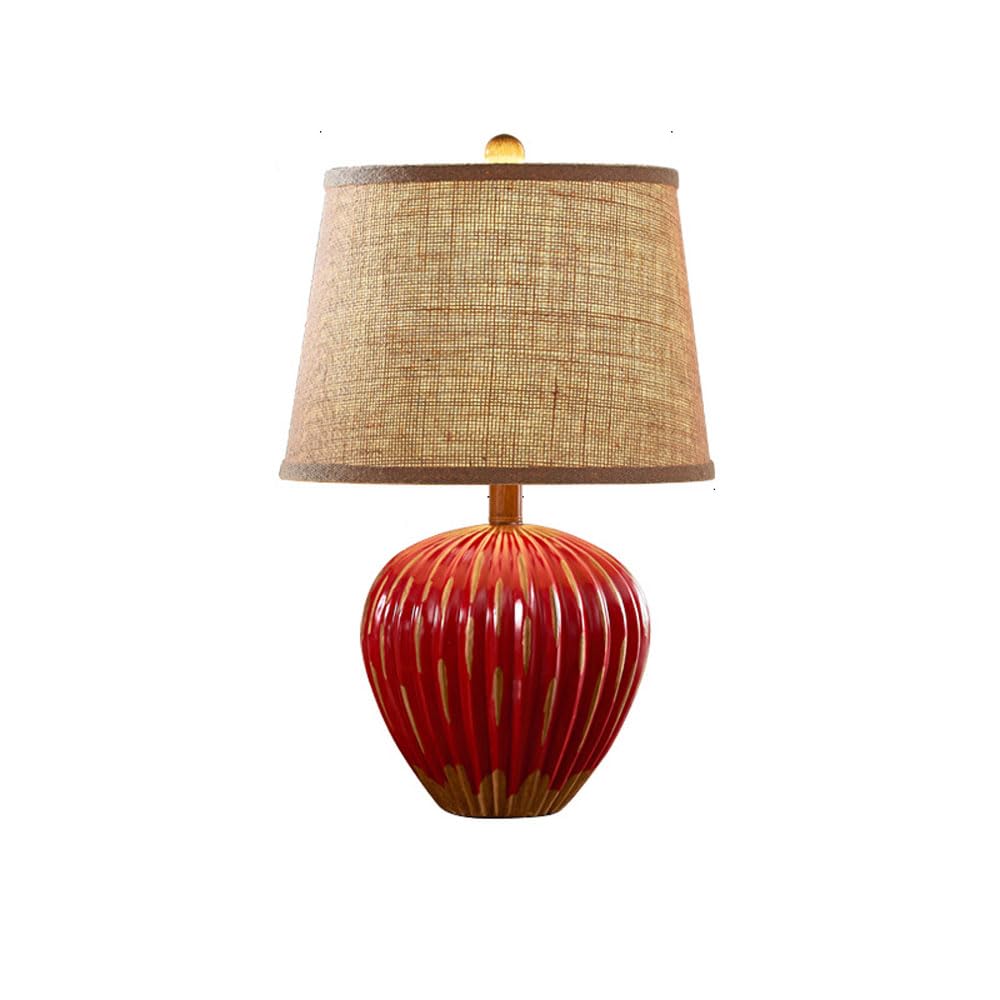 asdchZen 19.7" Kiln Variable Ceramic Lamp For Bedroom, Chinoiserie Ceramic Table Lamp For Living Room,Coastal Modern Style Nightstand Lamp For Living Room Bedroom Office Decor-A,A