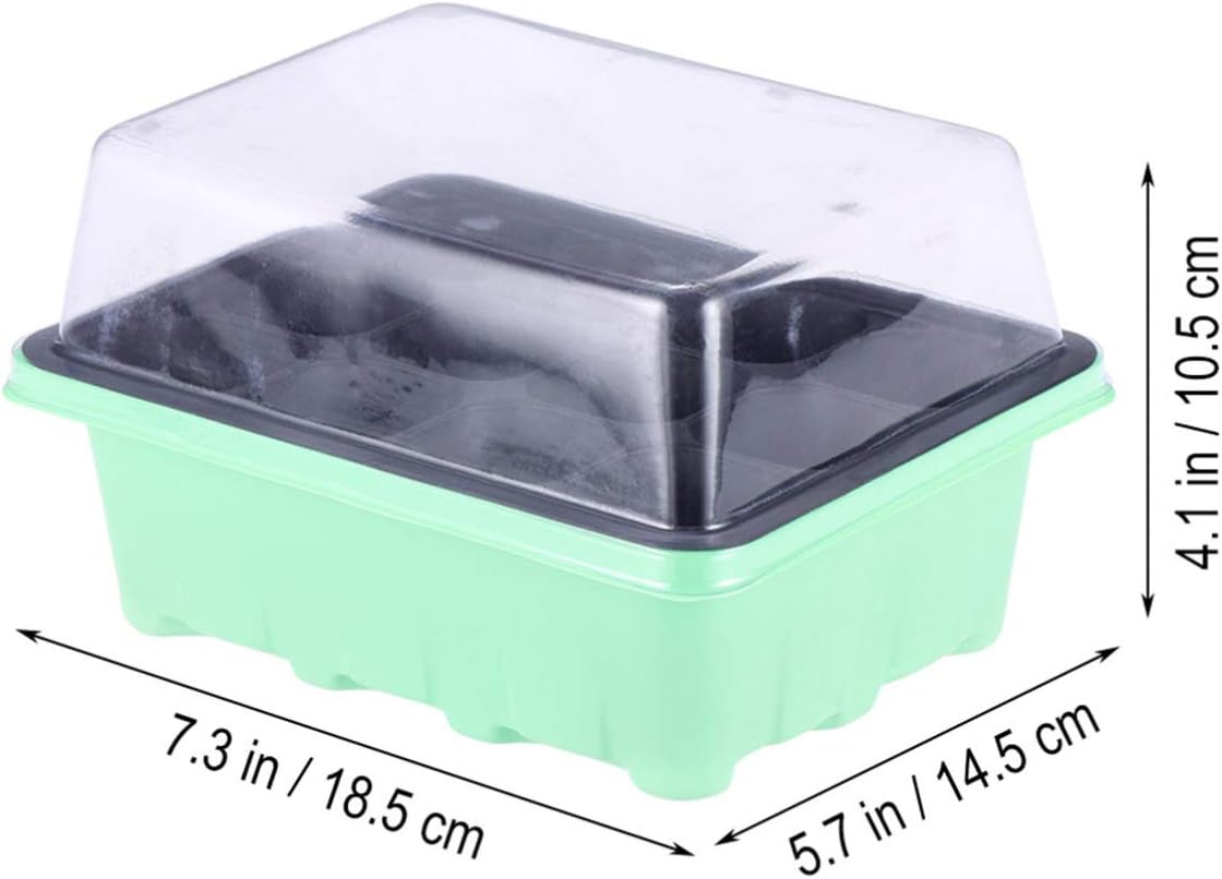 Happyyami Plant Germination Trays Sprouting Trays Green Seedling Tray Plant Seeds Growing Box with Lid for Seeding Germination Plant Growing : Patio, Lawn & Garden