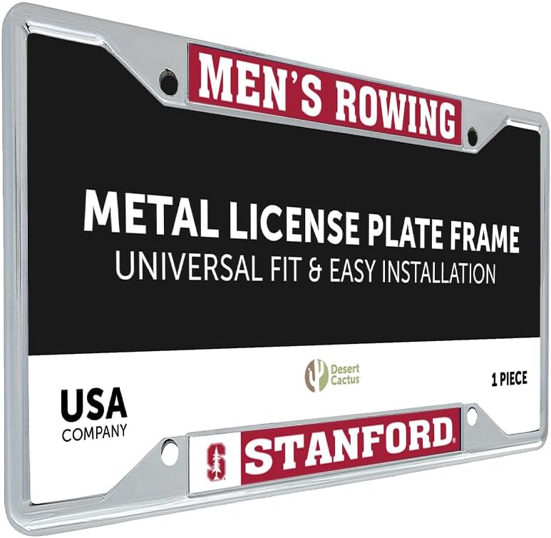 Desert Cactus Stanford University License Plate Frame Cardinal Car Accessories Tag Holder for Front or Rear of Car (Men's Swimming and Diving)