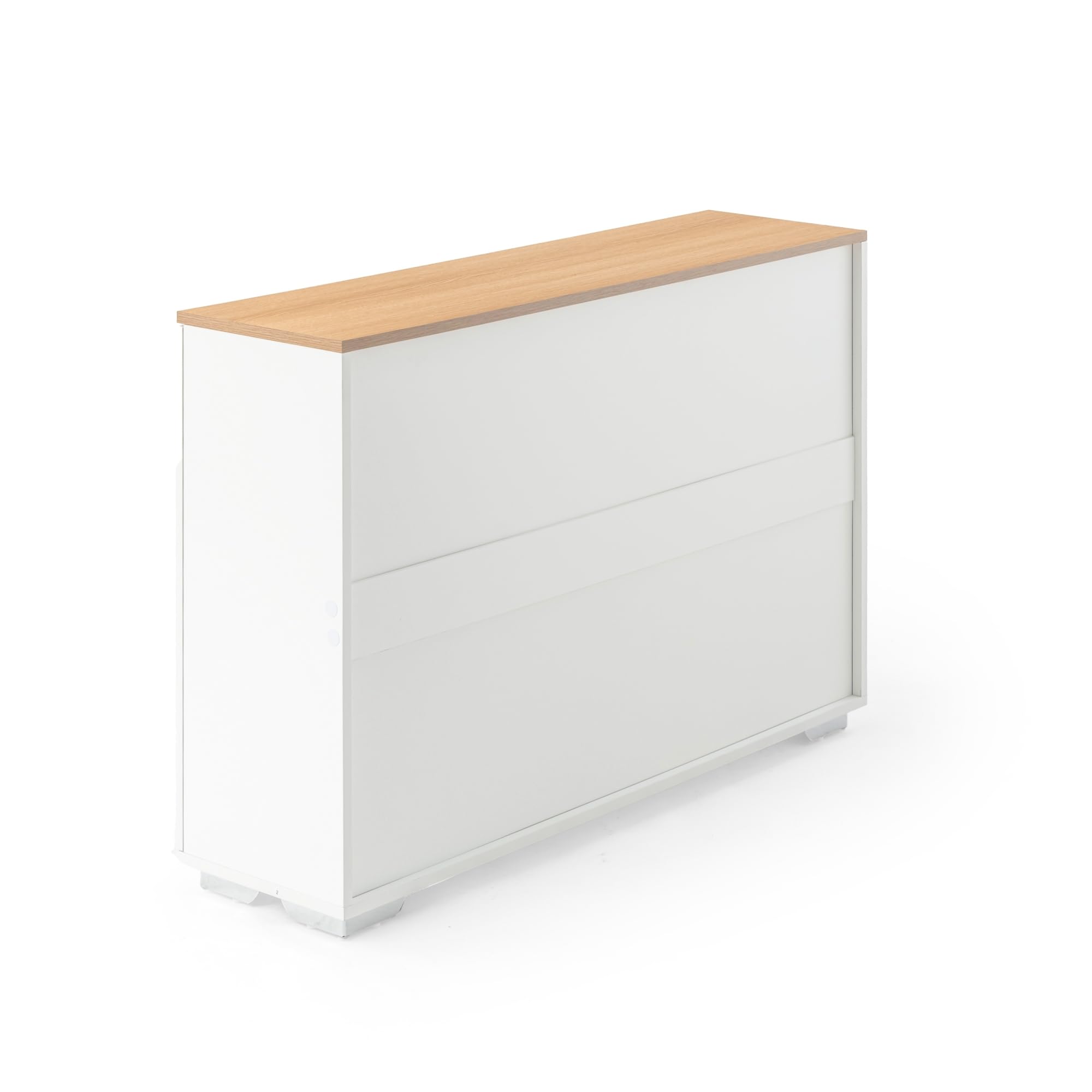FurnitureR Armadietto bianco, stile moderno, materiale MDF, compatto e funzionale, con tre ante e un cassetto