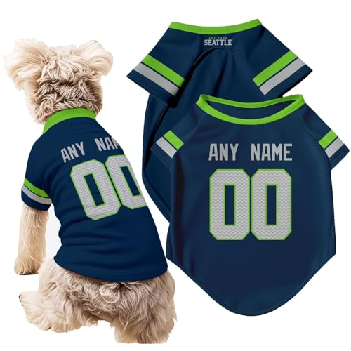 ANTKING Seattle Dog T-Shirt Pet Clothes Jersey for Dogs Custom Name and Number Gifts