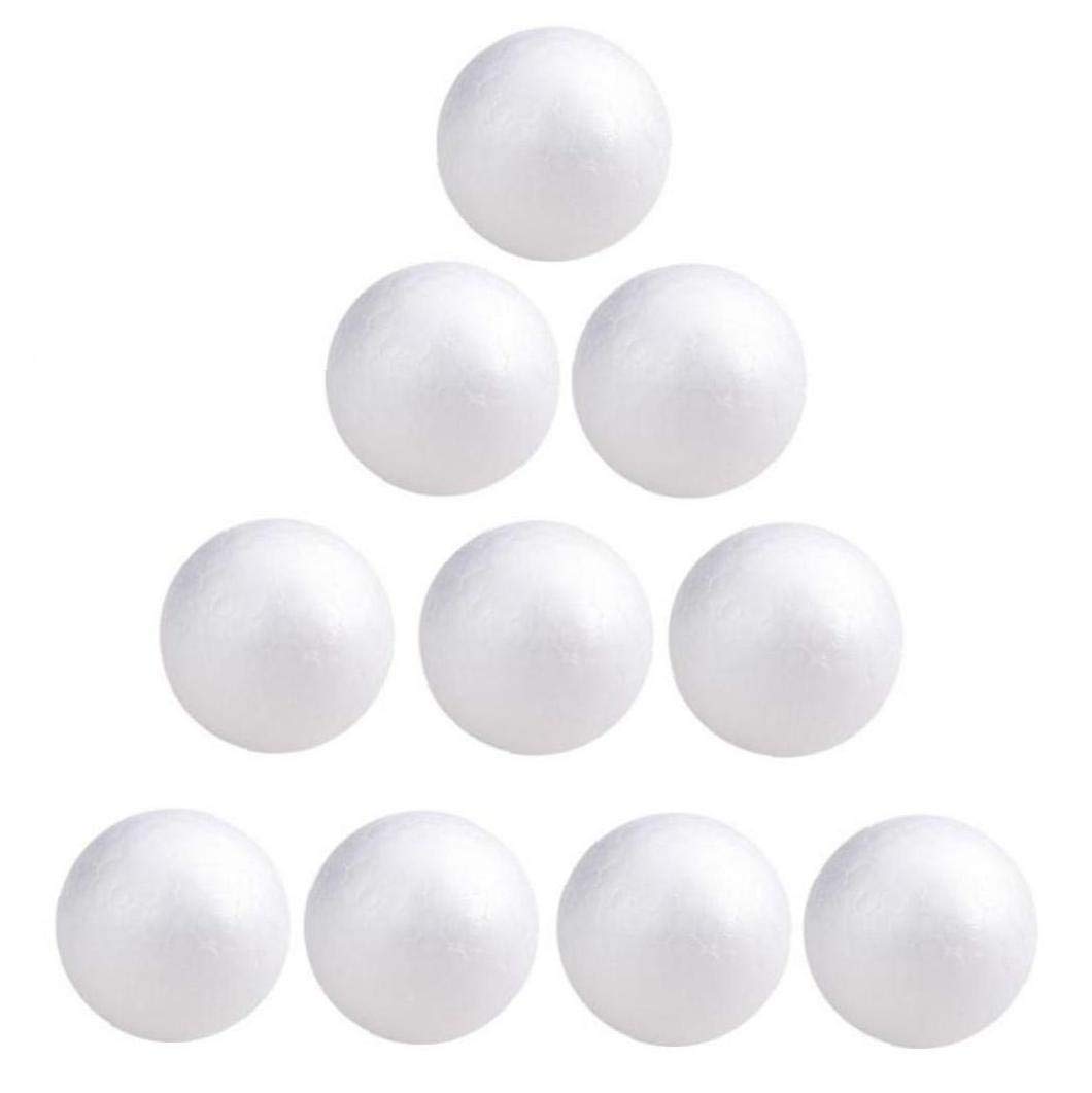 Byfri White 10Pcs Christmas Decoration Modelling Craft Polystyrene Foam Ball 4Cm Round Sphere Modelling Diy Craft Festival Decor