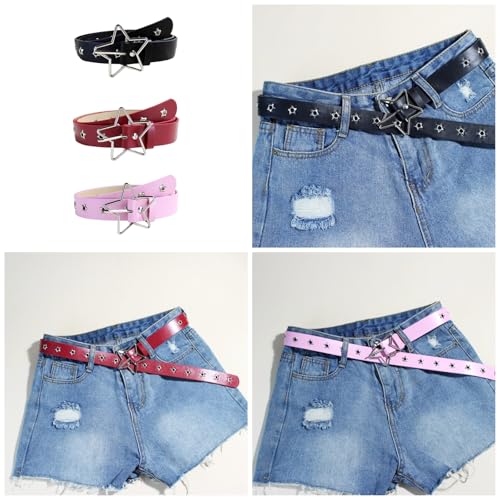 Grommet Waist Belt Punk Star Buckle Skinny Chain Versatile Buckle Modern Waistband Waist Chain Studded Belt2