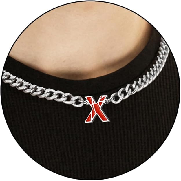 Basketball Necklaces for Boys Stainless Steel Initial Necklace with Letter A-Z 6.5mm Cuban Chain Adjustable Gifts for Men Boys 16+2 Inches