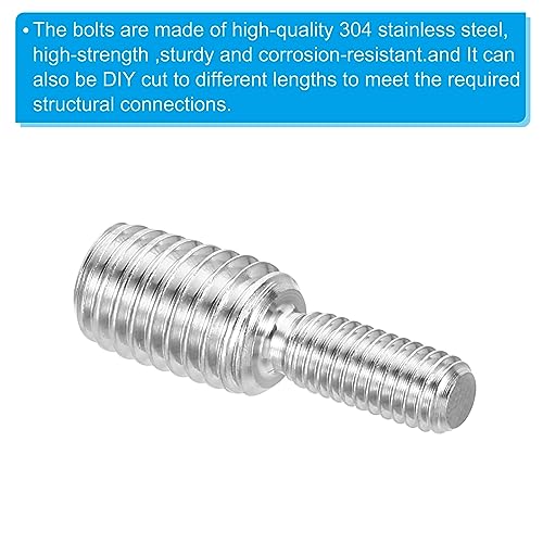 PATIKIL M6x15mm to M10x15mm Double End Threaded Stud Screw Bolt - Image 4
