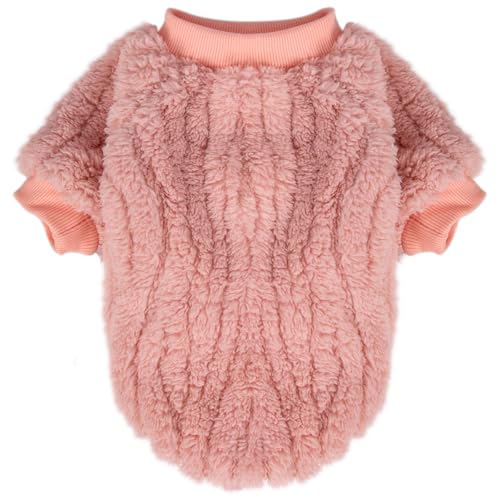 Image of FabriCastle Dog Sweater, 3-Pack Dog Clothes, Ultra Soft and Warm Pet Jackets XXS XS for Small Dogs Girl & Cats, Winter Pet Apparel Costumes Outfits (Ivory,Pink,Coral, Small)