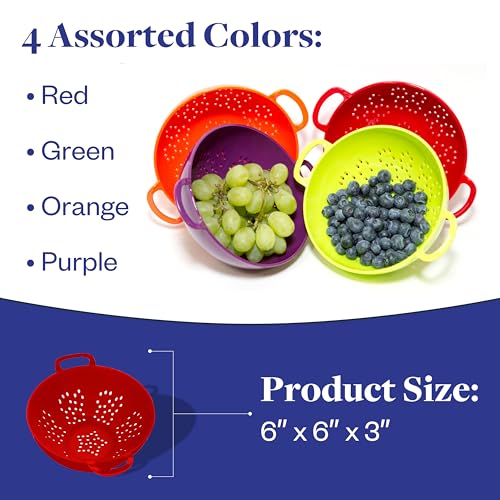 Living Concepts Mini Strainers For Kitchen - 4 Pack Berry Bowl Colanders & Food Strainers thumb #1