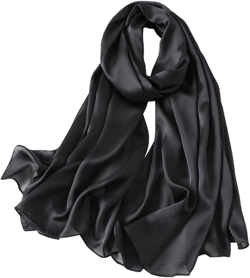 100% Mulberry Silk Long Scarf for Women Large Shawls for Headscarf and Neck- Oblong Hair Wraps with Gift Packed