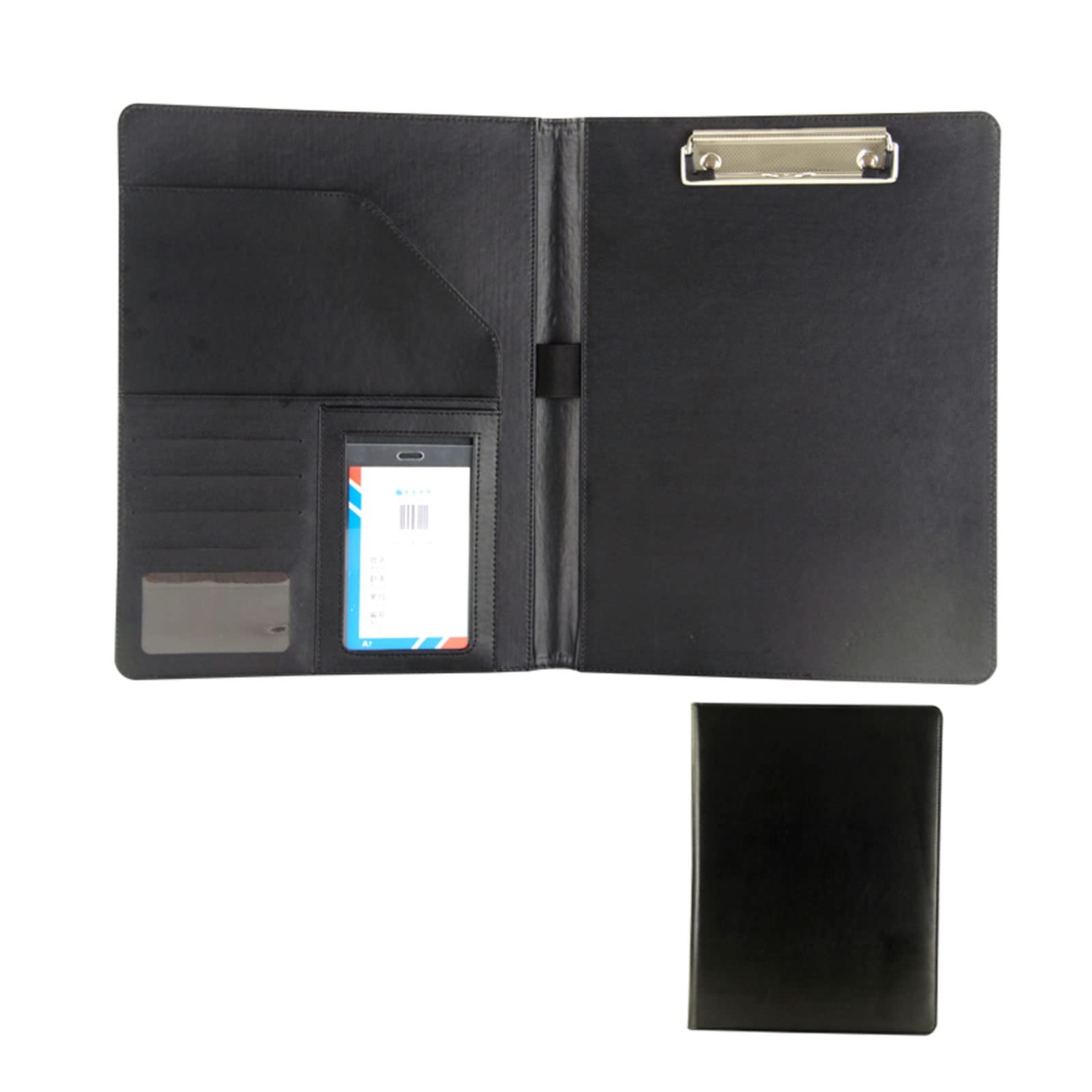 Folio A4 en cuir noir un accessoire de conférence élégant pour cadres