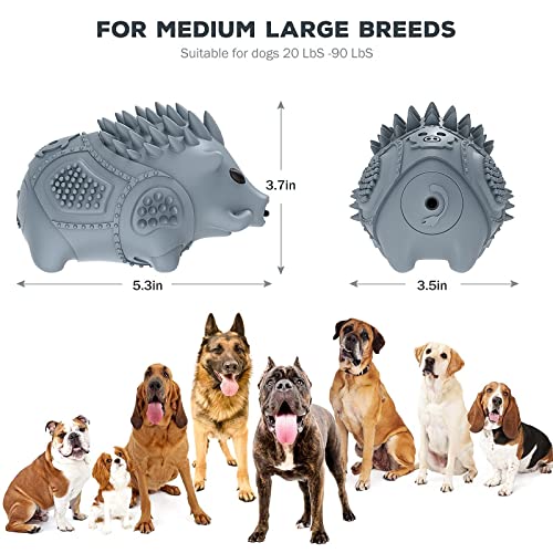 Homipooty 2 Pack Dog Chew Toys For Aggressive Chewers,Large Medium Breed Dog Teeth Grinding Toys Indestructible Dog Squeak Toys Relieve For Dogs Anxiet, Natural Rubber,Milk Flavor #TOP3