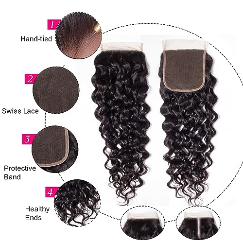 Cabello natural brasileño Water Wave con cierre 4x4 para unos rizos definidos sin enredos 3