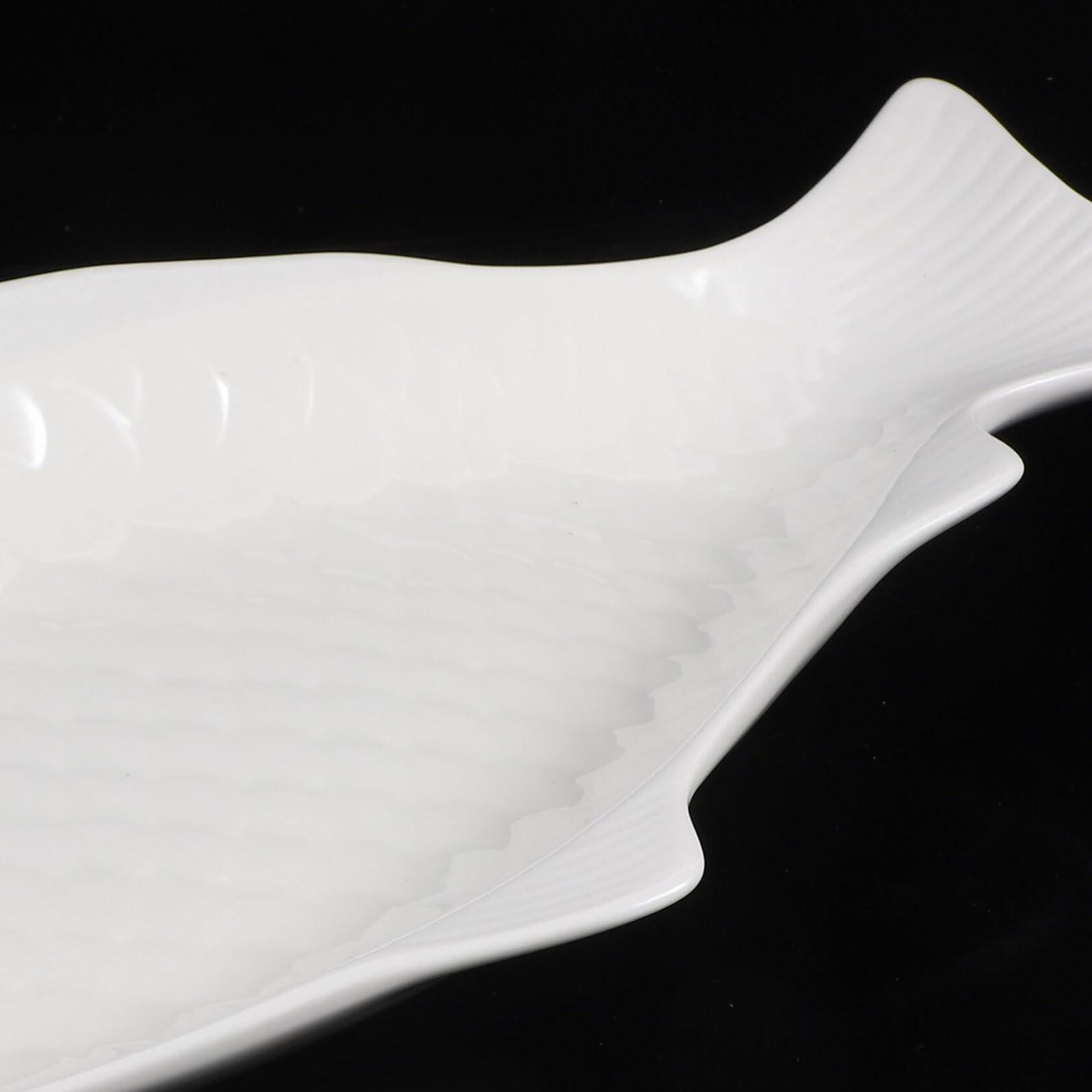 GALPADA Piatto da Portata per Pesce Vassoio per Alimenti in Ceramica Design Forma di Pesce Frutti di Mare Antipasti