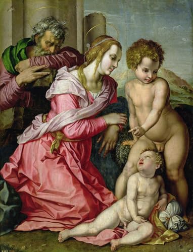 La Sainte Famille de Jacopo Pontormo : impression sur toile d'art religieux 60x90cm