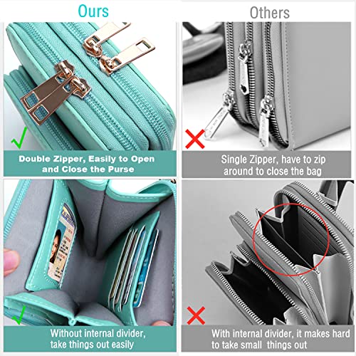 Image of Crossbody Cellphone Purse Women Touch Screen Bag RFID Blocking Wallet Handbag Shoulder Strap