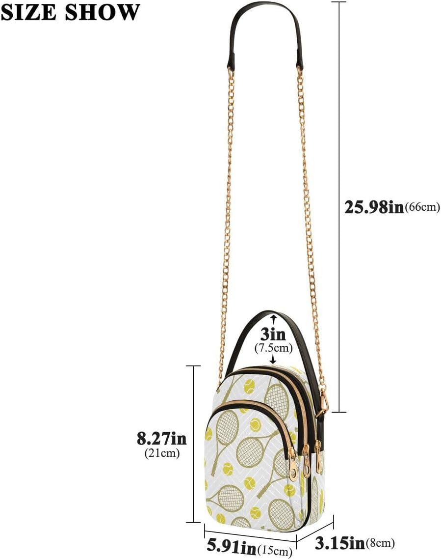 ALAZA Tennis Ball White Crossbody Bag Small Shoulder Handbags Leather Purse for Women - Image 4