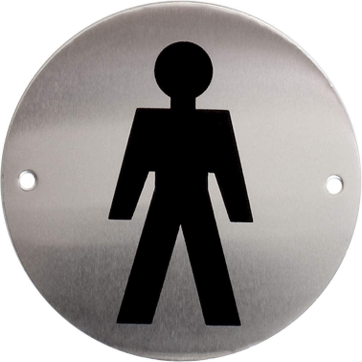 iGadgitz Home U7029 - Aluminium WC sign, Toilet Sign, Washroom Sign, Restroom sign, Lavatory Sign - Toilets, Lavatories, Cloakrooms, Restrooms, Washrooms - Silver with Black Logo - Men