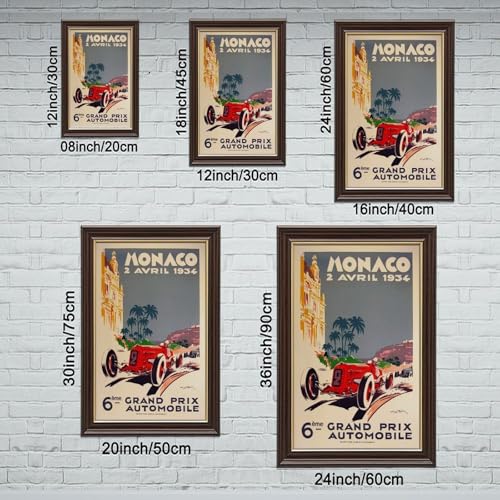 Impression Monaco 1934 : affiche vintage nostalgie pour passionnés auto