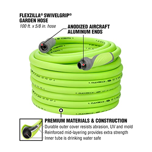 Flexzilla-Garden-Hose-with-SwivelGrip-58-in-x-100-ft-Heavy-Duty-Lightweight-Drinking-Water-Safe-ZillaGreen-HFZG5100YWS-E Flexzilla Garden Hose with SwivelGrip 58 in x 100 ft Heavy Duty Lightweight Drinking Water Safe ZillaGreen HFZG5100YWS E
