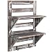 MyGift Rustic Wood Wall Mounted Organizer Shelves w/ 2 Hooks, 2-Tier Storage Rack, Brown
