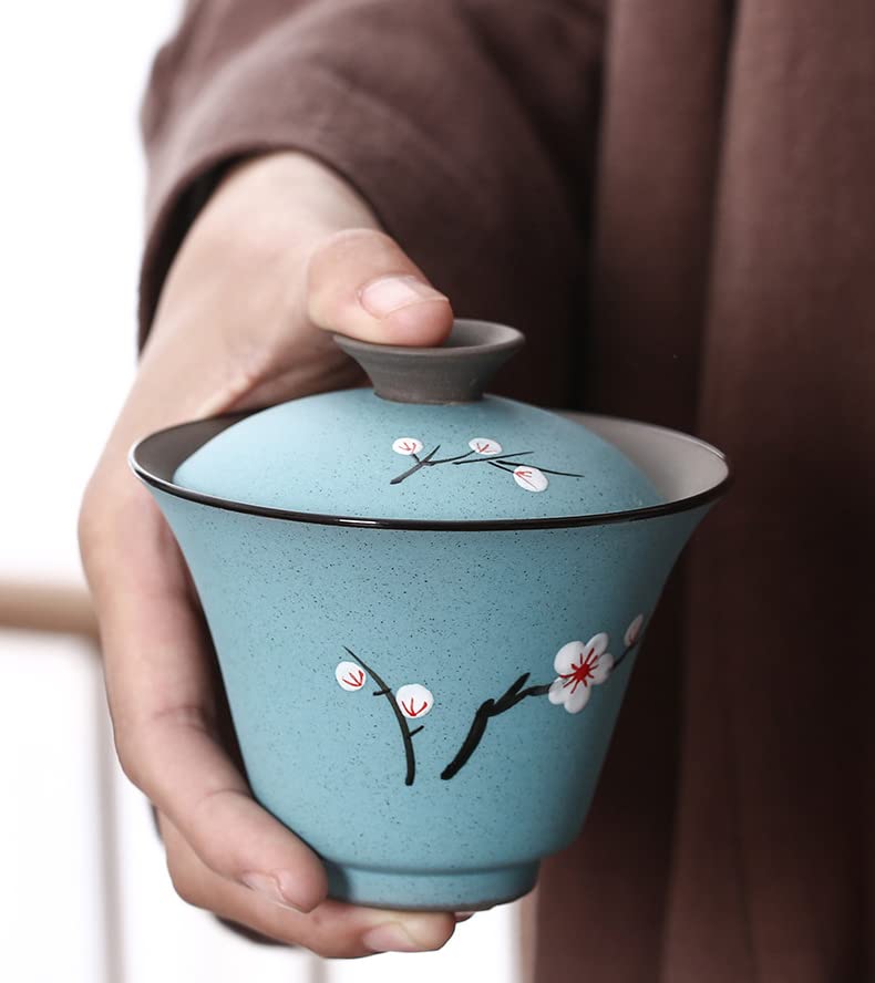 Fleurs de Cerisier Style Japonais Grande Tasse à thé en céramique Peinte à la Main Deux Tasses Une Tasse à thé Tasse Kung Fu Bol à thé Tasse