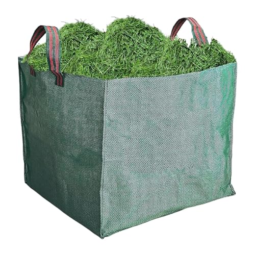 ガーデントラッシュコンテナ - 耐久性の防水折りたたみ式落ち葉バッグ リーフコレクターバッグ 大容量ハンドル付き 庭園清掃用収納袋 | 家庭菜園、芝刈り、落ち葉集め、果樹園作業に便利な再利用可能ガーデン