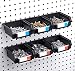 Pegboard Bins - 6 Pack Black - Hooks to Any Peg Board - Organize Hardware, Accessories, Attachments, Workbench, Garage Storage, Craft Room, Tool Shed, Hobby Supplies, Small Parts