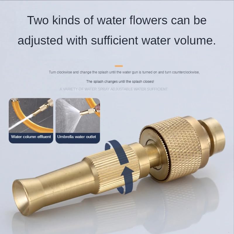 Image of Brass Nozzle Connector,Garden Hose Adapter, Pressure Spray Gun, Adjustable Jet Sprayer For Car Wash,Cleaning,Gardening|Leakproof||Pipe Connector (Spray Gun)