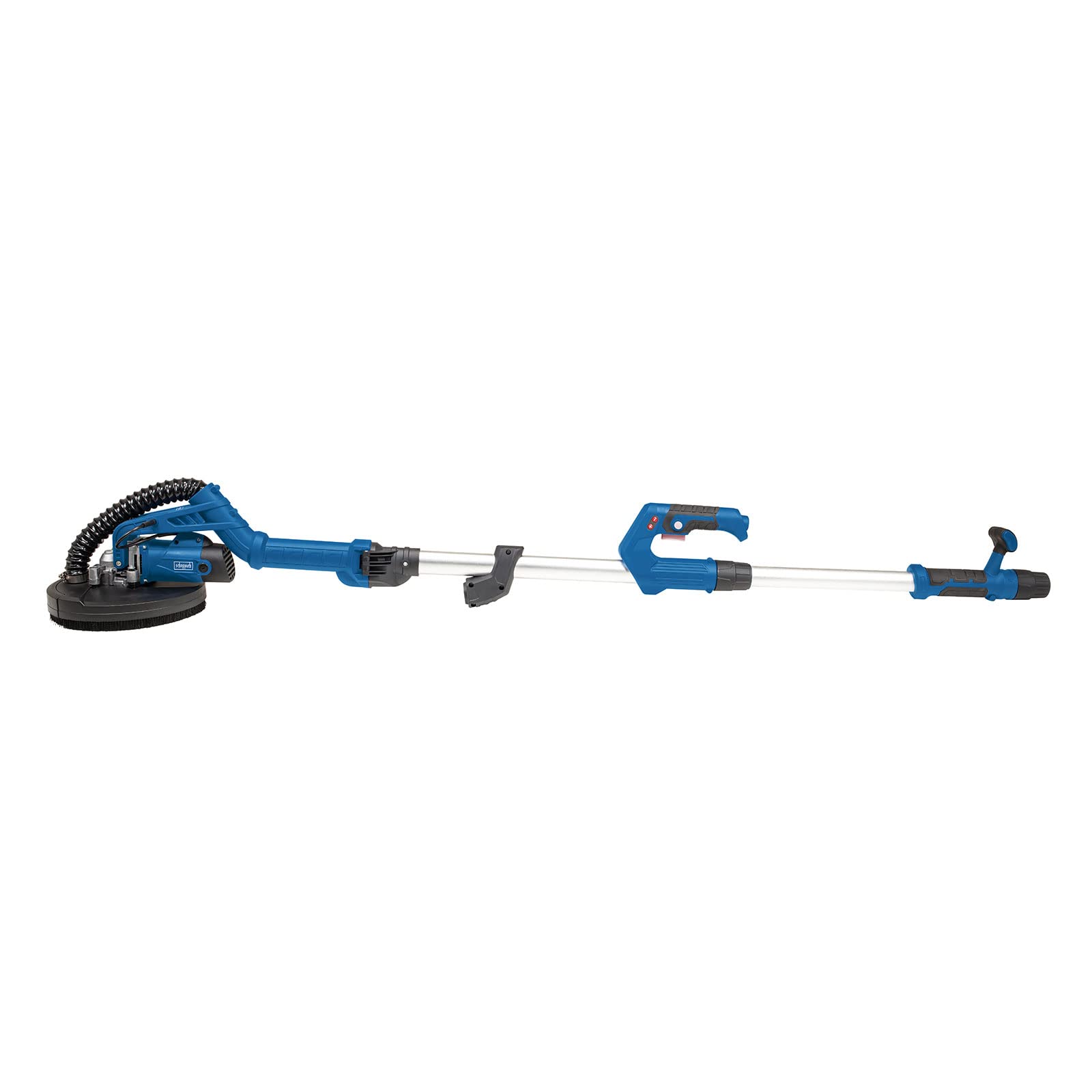 Scheppach - Lijadora de pared y techo DS920X | 710W | Bandeja de lijado Ø225mm | LED | Cabeza inclinable hasta 90°| Telescópica | 4m de manguera de succión, kit de adaptadores & 6 discos abrasivos