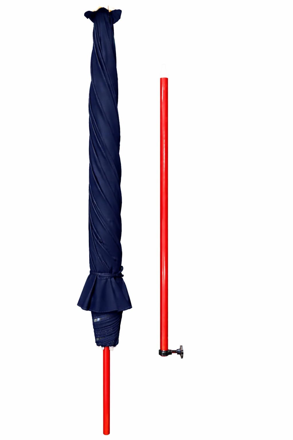 KUMCO Heavy Duty Garden Umbrella | 10 Feet Diameter | 10 Ribs | Round | PU Coated Fabric | Steel Shaft | Manual Push-up | UV Protection | Blue Colour | Base not included 3