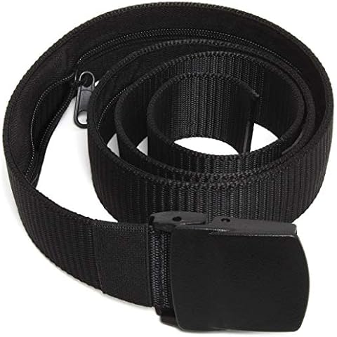 CampTeck U6889 Security Money Belt Hidden Cash Belt Anti-Theft - Nylon & Plastic, Travel, Flying - Black Cover