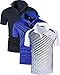 jeansian 3 Packs Uomo Allenarsi Sportivo Poliestere Asciugatura Rapida Camicie Workout Polo Shirt T-Shirts LSL195 MixPackE L