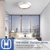 Akynite 16W 2D Square 2-Pin GR8 Cap Daylight White 6500k Compact Fluorescent Lamp, AC 230V, CFL 2 Pin Light Bulb, not dimmable, GR8 DD Flat Butterfly Bulb for Flush Ceiling Light, 1PC - Image 2