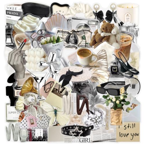 Image of 60 Pcs Luxury Ins Style Transparent Stickers for Scrapbooking (Luxurious) | Luxury Self-Adhesive Scrapbooking Stickers Supplies Journal Stuffers for Adult Card Making Letters DIY
