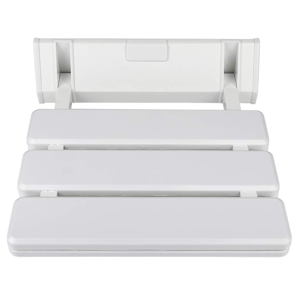 Sedia x doccia anziani - sedia doccia disabili - Sedile richiudibile - seggiolino per doccia pieghevole con montaggio a parete, max 100 kg，33 * 32 * 5 cm (bianco)