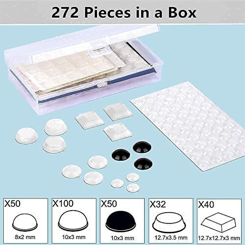 Adhesive Cabinet Door Bumper 272 Pcs Assorted + Furniture Pads 136 Pieces Pack Self Adhesive Felt Pad Brown #TOP3