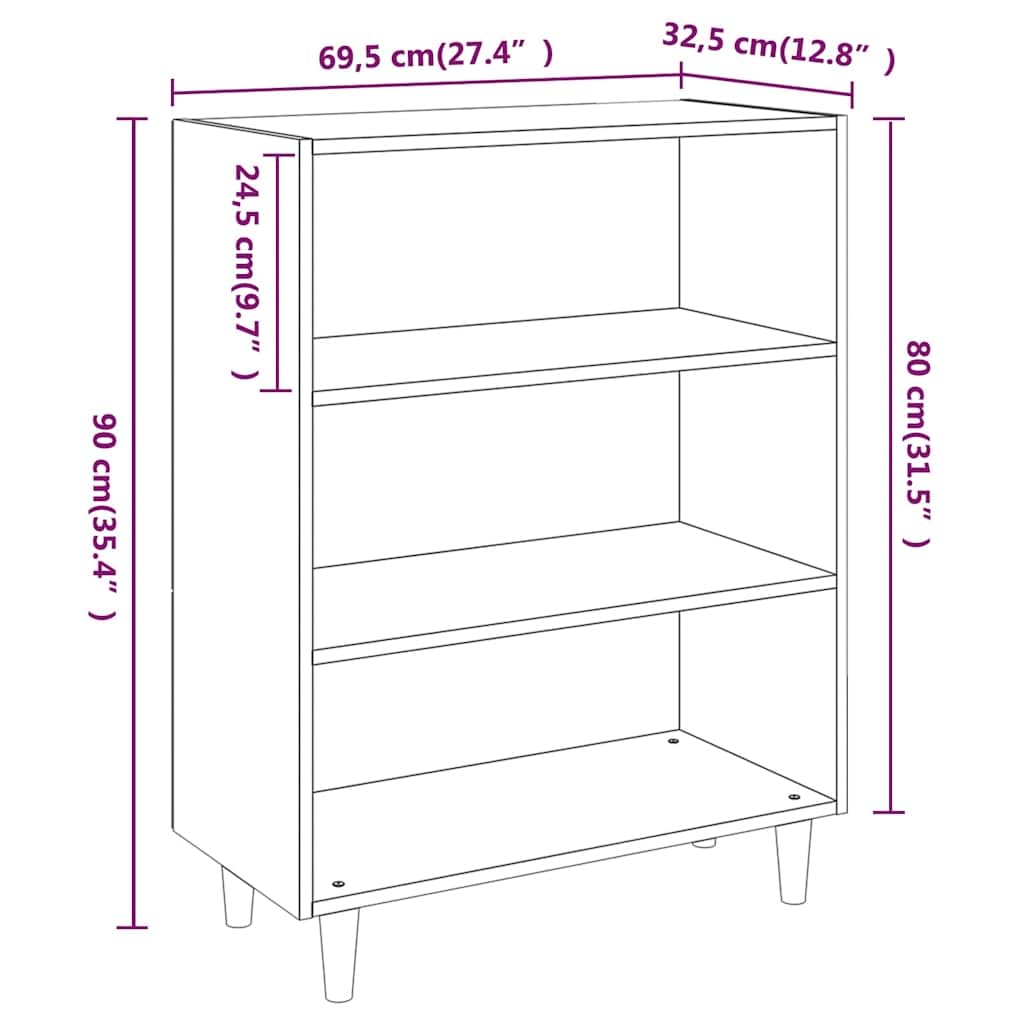 vidaXL Buffet Armoire de Rangement Organisateur de Maison Meuble de Rangement Armoire de Salon Chêne Sonoma Bois d'Ingénierie 69,5x32,5x90 cm