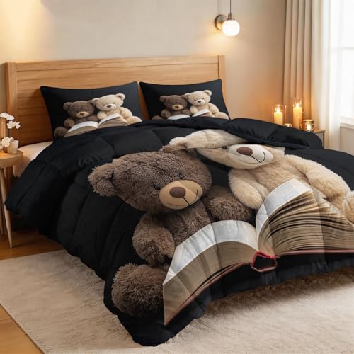 Couette 140 x 200 cm ours en doudou réversible et lavable - 4