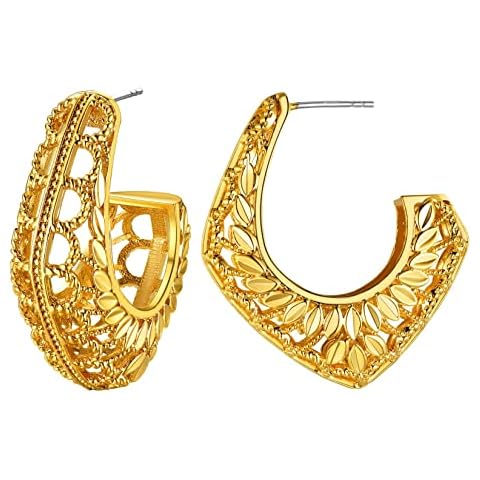 U7 Large Hypoallergenic Half Hoop Earrings Cover