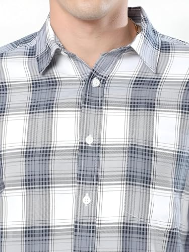 Image of GLORYBOYZ Men's Full Sleeve Checkered Casual Cotton Shirt S-2XL
