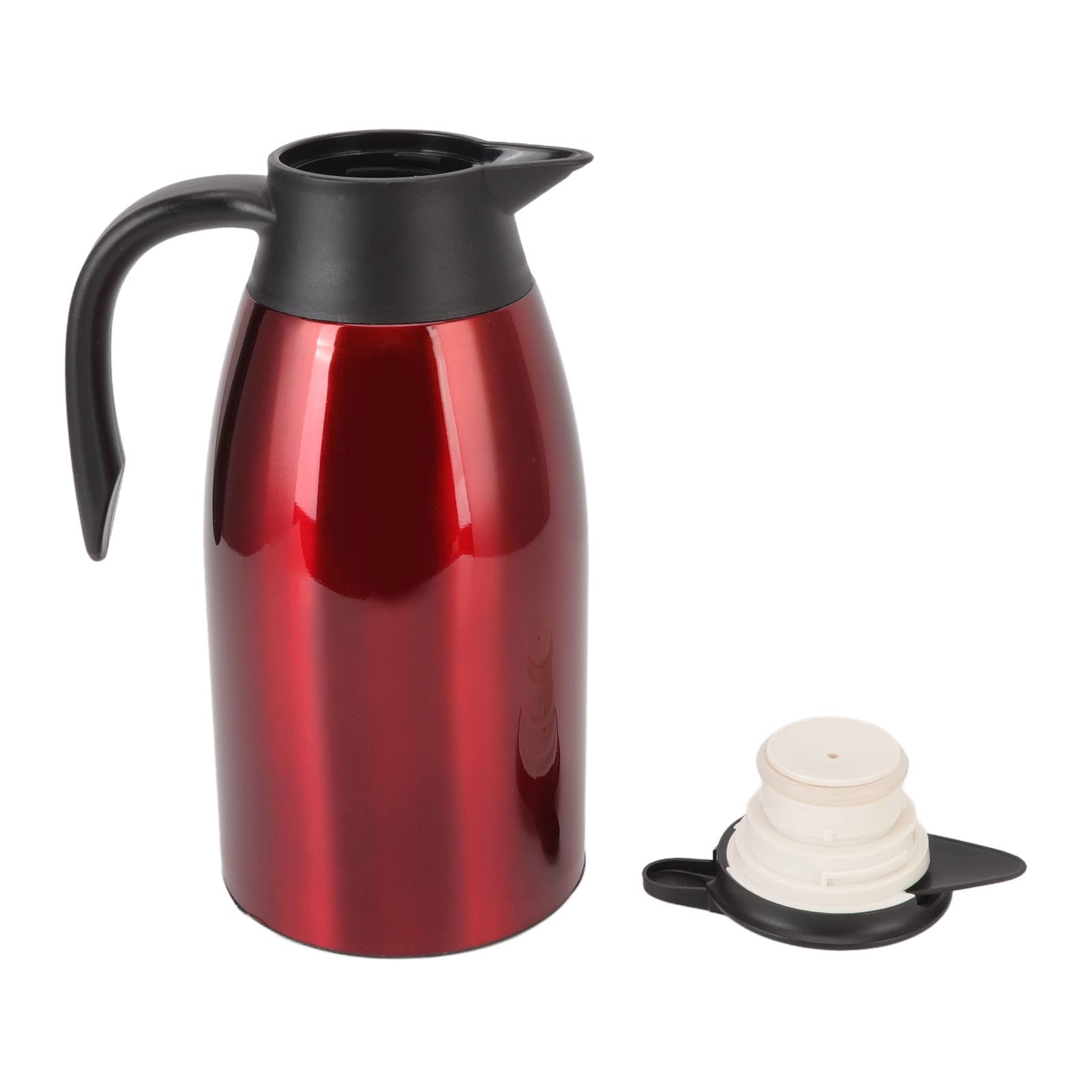 Pichet Isotherme, Carafe à café Pichet en Acier Inoxydable avec Couvercle Distributeur Sous Vide isolé capacité 2L Portable pour Eau Chaude, Lait, café, thé, Soupe