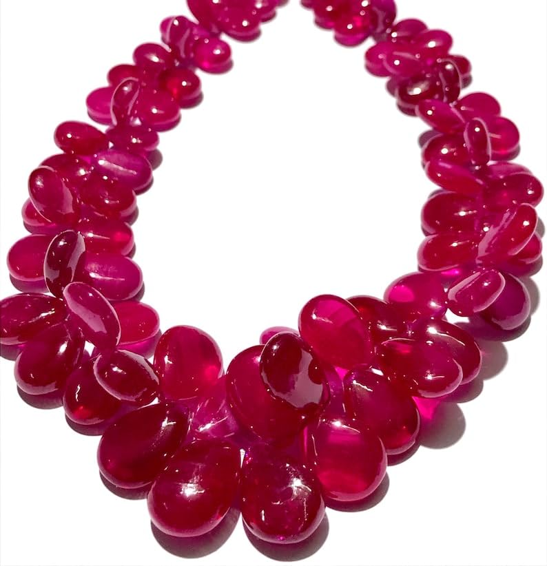 Perles de rubis naturelles en amandes pour réparer et sublimer vos vieux bijoux