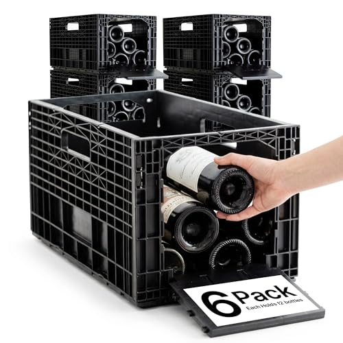 Stackable Wine Storage Crates Modular System, 12 Bottle Capacity per