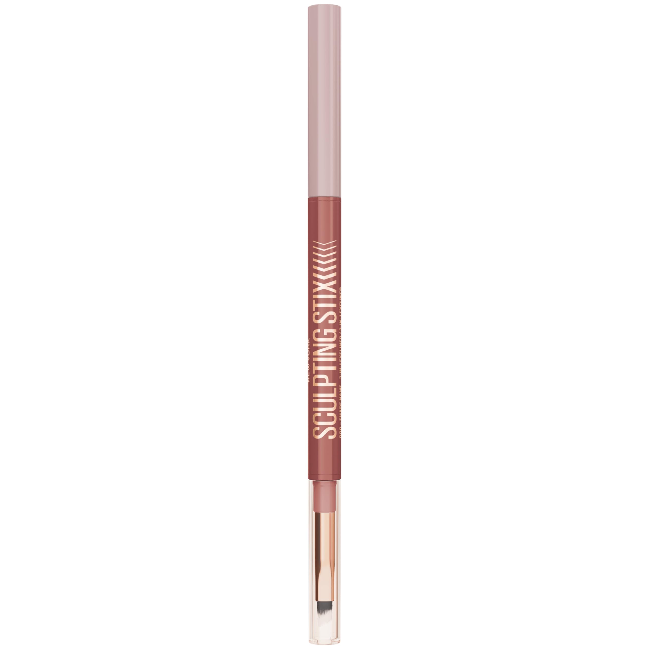 Maybelline New York Sculpting Stix Eyeliner, 2-in-1 Dual-Ended Liner & Blending Brush, 24HR Longwear Smudge-Proof Formula, Creamy Matte Finish, Shade: Rosy Sculpt