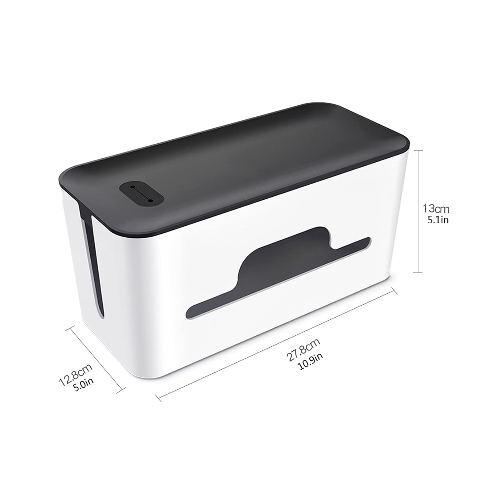 Kabelmanagement-Box Desktop-Draht-Steckdosenleiste Aufbewahrungsbox Große Kabelaufbewahrungsbox Kabelmanagement-Boxen Organizer mit rutschfesten Füßen, ABC-Material Kabelbox Kabelaufbewahrungsbox (S