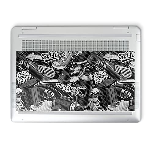 Image of MightySkins Carbon Fiber Skin Compatible with HP Spectre x360 14 inch (2022) Full Wrap Kit - Mono Hip Hop | Protective, Durable Textured Carbon Fiber Finish | Easy to Apply | Made in The USA