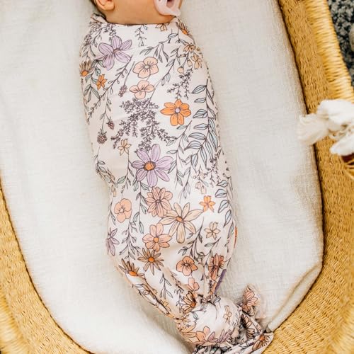 Image of Copper Pearl Swaddle Blankets for Newborns | Soft Stretchy Receiving Blankets for Boys and Girls | Large 46 x 46 Inch Baby Blankets | Lightweight and Breathable Swaddles | Flora