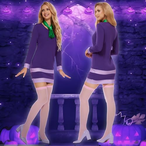 KDAFJLKD Halloween Costume Women Long Sleeve Adult Purple Dress (Medium) by KDAFJLKD - Used condition - Image 6