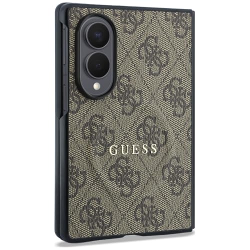 Image of CG MOBILE Guess [Official Licensed], Protective Case Designed for Galaxy Z Fold 8 | Magnetic System| 4G PU Leather Case with Classic Logo - Brown