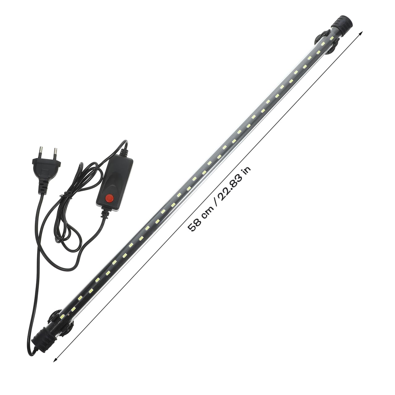 Housoutil Lumière Led Aquarium 58Cm Éclairage Blanc Pur Haute Luminosité Ventouses Lampe Décorative Aménagement Paysager Aquatique Prise Ue