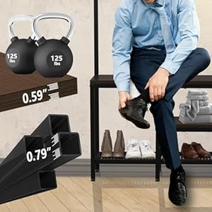 Coat Rack with Shoe Storage, Hall Tree with Bench, Entryway Bench with Coat Rack, 5 in 1 Shoe and Coat Rack for Entryway, with 9 Hooks, A Hanging Rod, 35.5x12x70.8in (Rectangular) Coat Rack with Shoe Storage Hall Tree with Bench Entryway Bench with Coat Rack 5 in 1 Shoe and Coat Rack for Entryway with 9 Hooks A Hanging Rod 355x12x708in Rectangular